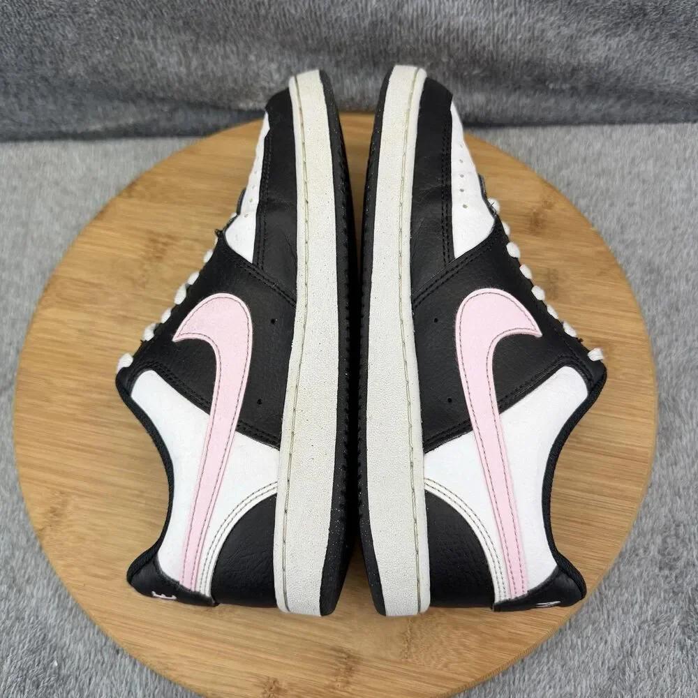 Nike Shoes Womens Size 7 Black White Pink Leather Low Top Sneakers DH3158-008 - Picture 7 of 10